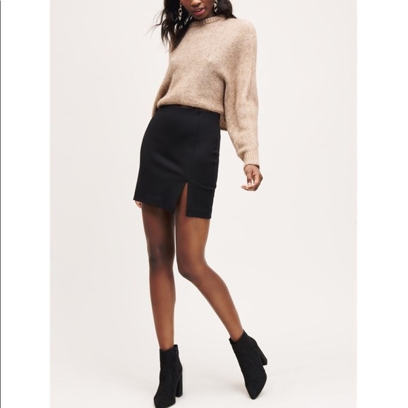 JUPE mini pdr skirt with slit - Picture 2 of 5